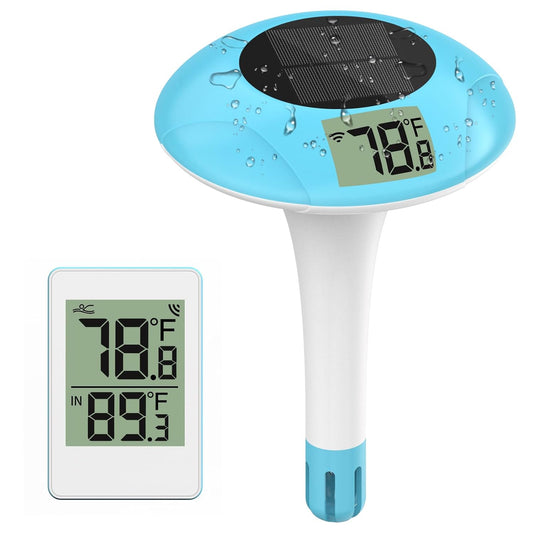 Wireless Pool Thermometer, Digital Thermometer Digital Temperature Gauge with Rope for Swimming Pools, High Accuracy